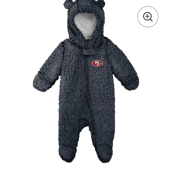 Infant Charcoal San Francisco 49ers Game Nap Fleece Sleeper Baby 6-9 Months - Picture 1 of 5